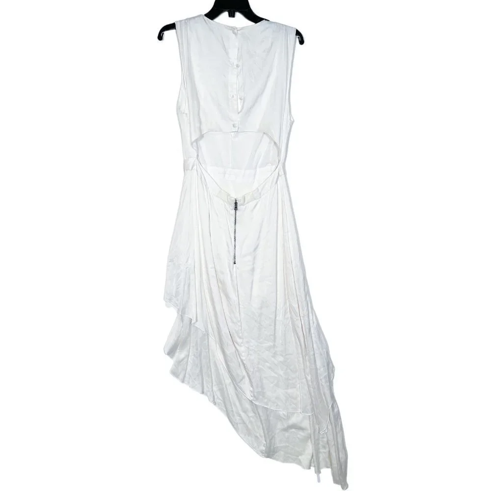 Alice + Olivia Chantay Asymmetrical Plunging Maxi Dress Size 10 - Picture 5 of 6